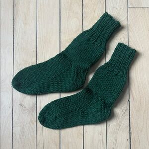 hand knit Green children’s Socks